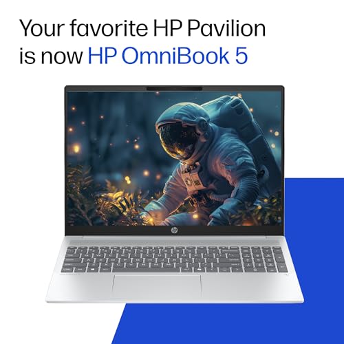 HP Omnibook 5 (Previously Pavilion), AMD Ryzen AI 7 350 (24GB LPDDR5x, 1TB SSD), 2k (1920 x 1200),Touch, Anti-Glare,16''/40.6cm, Win11, M365* Office24, Silver, 1.79kg, ag1087au, BL, Next Gen AI Laptop