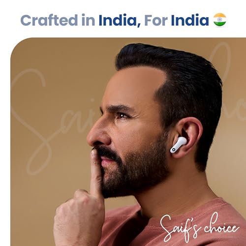 GOBOULT Z20 Made in India Ear Buds Wireless with 51H Playtime, Clear Calling ENC Mic, Low Latency Gaming, 10mm Bass Drivers Earbuds Buds TWS Bluetooth (Ivory White)