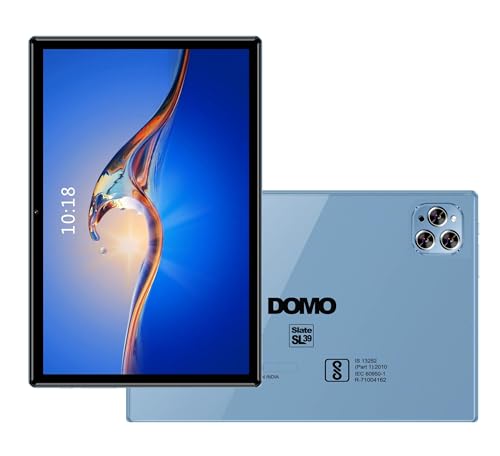 DOMO Slate SL39 10.1-Inch 4G Tablet PC, 4GB RAM + 32GB inbuilt Storage,1TB Expandable, Dual SIM Slot, Bluetooth, Octa Core CPU, GPS, [Blue]