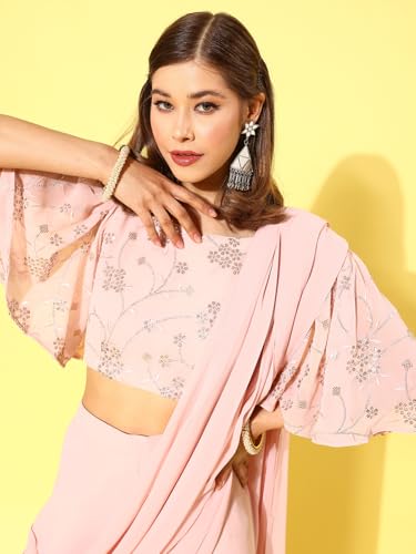 Libas Women's Georgette Saree (34448_Pink)