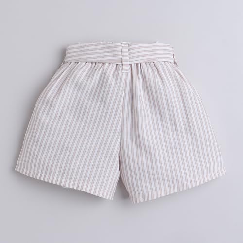 Hopscotch Girls Off-White Floral Embroidered Shorts for Ages (7-8 Years)