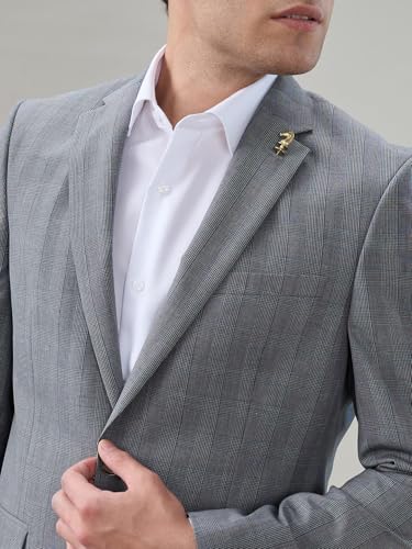 Raymond Grey Checks Pattern Men Suit