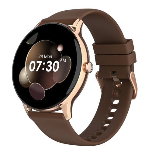 Noise Twist Go Smart Watch 1.39" Display, TruSyncᵀᴹ BT Calling, Glossy Metal Finish, 150+ Watch Faces, IP68, Sleep Tracking, 100+ Sports Modes, Smart Watch for Men and Women (Vintage Brown)