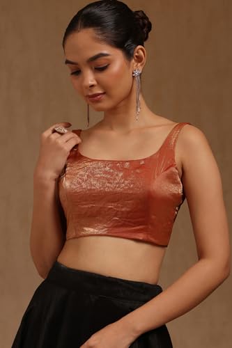 Soch Womens Rust Glass Tissue Solid Padded Blouse