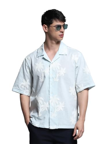Jack & Jones Men Oversized Blue Shirt