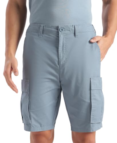 Jockey MZ08 Men Super Combed Cotton Woven Straight Fit Cargo Shorts with Seven Pockets_Windward Blue_M