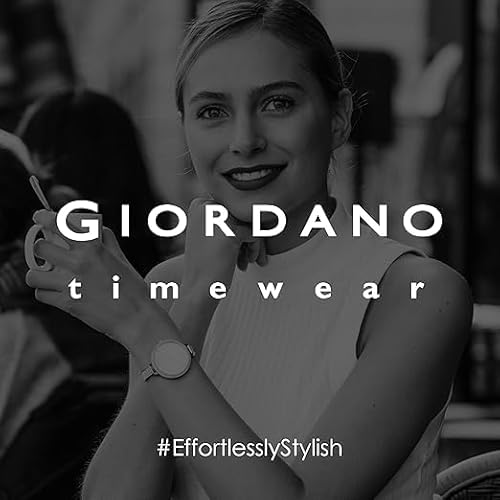Giordano Analog Wrist Watch for Women with Stylish Metal Strap, Square dial and 3 Hand Mechanism