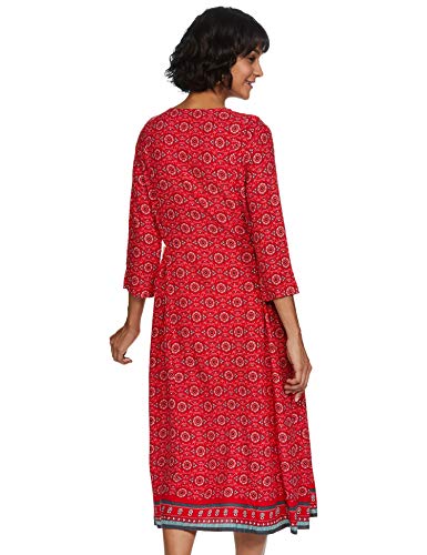 global desi Rayon a-line Dress (SS20GD018DRRYREDS_Red_Small)