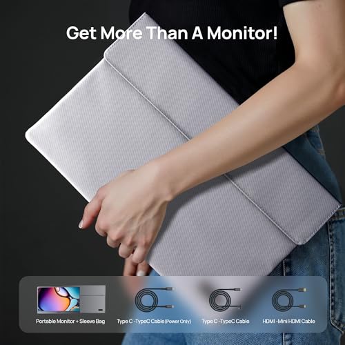 ARZOPA Z3FC 16.1" 180Hz 2.5K Portable Gaming Monitor with Stand, 106% sRGB, External Portable Monitor as Second Screen for Laptop, PC, PS5, Mac, Xbox