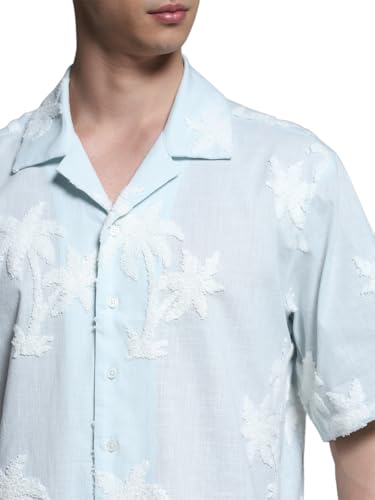 Jack & Jones Men Oversized Blue Shirt