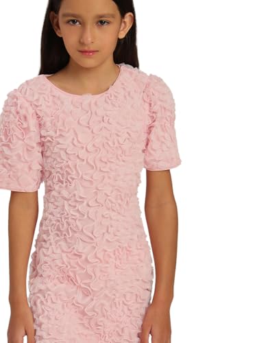 VERO MODA Girl's Self Design A-Line Pink Dress