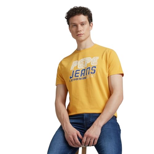 Pepe Jeans Men's Slim Fit T-Shirt (PM509903_Rugby Yellow