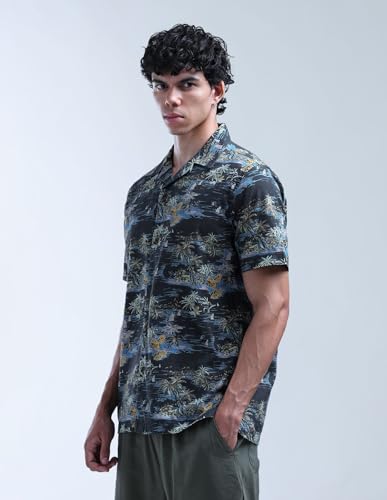 Tropical Printed Pure Cotton Cuban Shirt