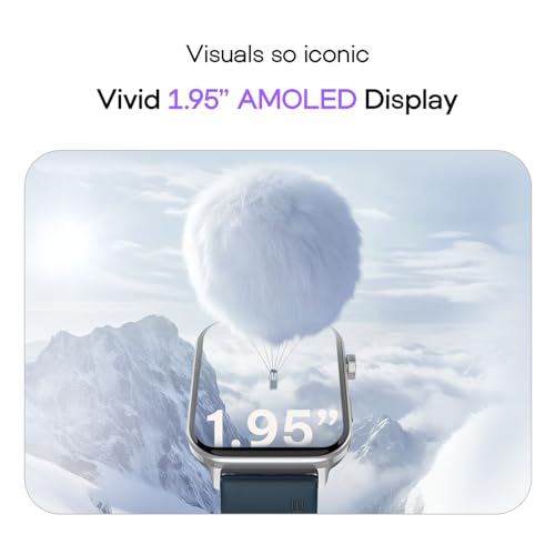 Noise Icon 5 Smartwatch with AI Watch Faces & AI Search, 1.95” AMOLED Display, 10 Days Battery, Bluetooth Calling, 100+ Sports Modes, IP68 (Space Blue)