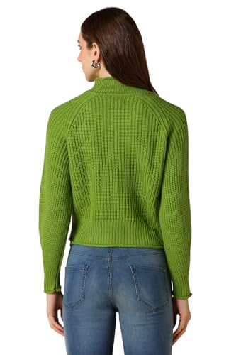 Allen Solly Women's Acrylic Crew Neck Sweater (AHSWCRGFA82737_Green