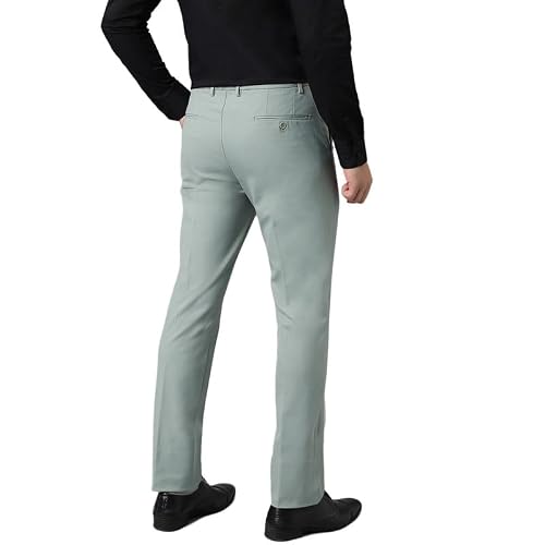 SUBTRACT Men 4 Way Stretch Wrinkle Free Slim Fit Formal Trouser in Mintgreen with 2 Inch Flexible Waistband | Men's Trousers for Office Or Party (Mintgreen,34)