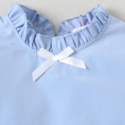Hopscotch Girls Full Sleeves Blue 2-Pc Bow Applique Blouse & Skirt For Ages (3-4 Years)