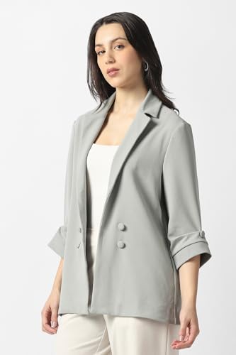 Women Grey Solid Blazer