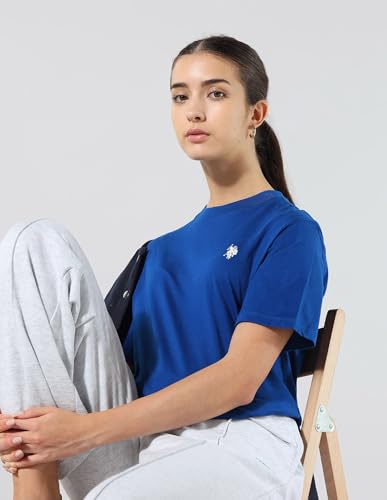 U.S. POLO ASSN. Women's Oversized Fit T-Shirt (UWAW25TSH304_Bright Blue
