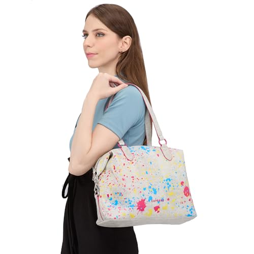 Caprese Splash Tote Bag for Women (Large, Beige)