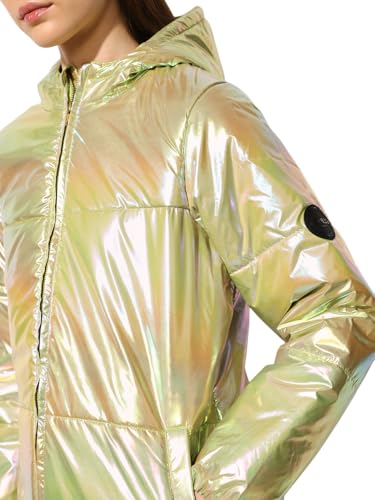 ONLY Women's Solid Regular Fit Green Jacket