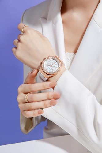 Giordano Chronograph Watch for Women | Stainless Steel Case, Crystal Bezel | Modern & Stylish Timepiece with Comfortable Silicone Strap