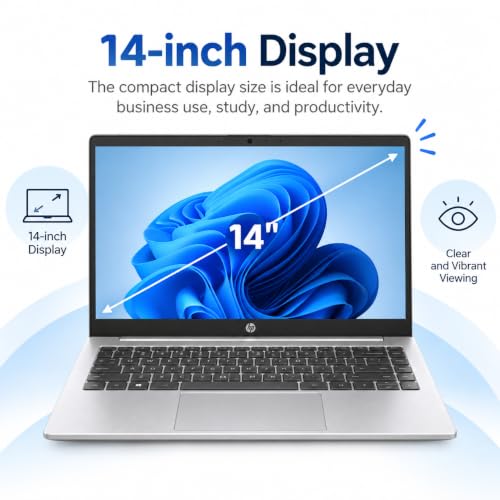 HP 245 G10 Business Laptop, AMD Ryzen 5 7530U Processor, 16GB DDR4 RAM, 512GB SSD, 14-Inch Display, Integrated AMD Radeon Graphics, Windows 11 Home, 1 Year Warranty – A85SCPT#ACJ