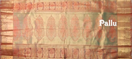 SREE KUMARAN Women's Kanchipuram Silk Pure Pattu Sarees With Blouse (VSK138-2) (VSK233-1)