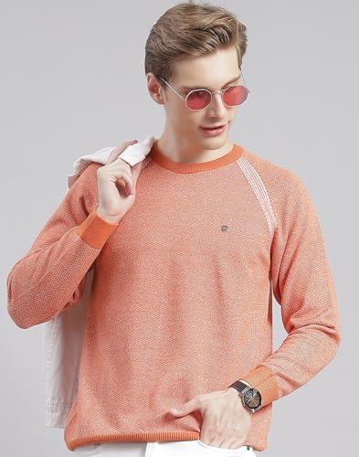 Monte Carlo Yellow Solid Round Neck Sweater