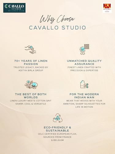 Cavallo by Linen Club Half Sleeve Solid Regular Fit Linen Casual Shirt
