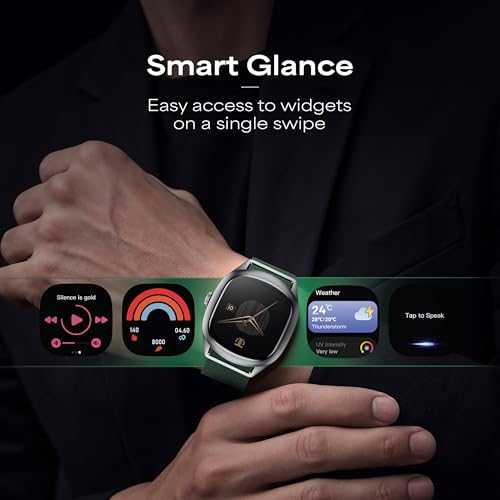 Titan EVOKE S Smartwatch with 1.7” AMOLED Display,1000 Nits, AI Watch Faces, Rotary Crown, AI Chat, Smart Glance, Flush strap Transition,Magnetic Precision Buckle,BT Calling, 24/7 Health Suite - Black