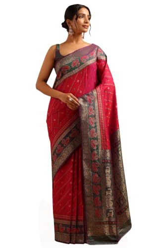Soch Womens Wine Silk Woven Woven Design Zari Woven Saree