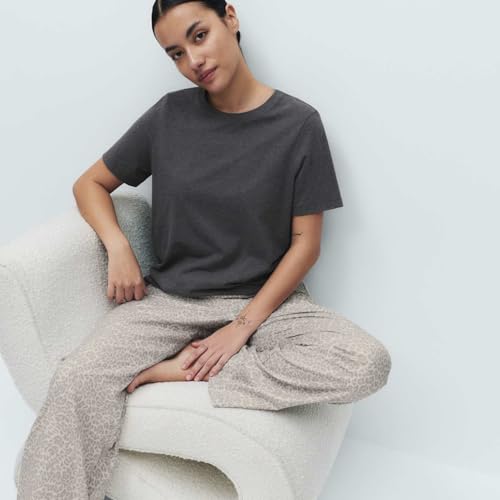 Marks & Spencer Women's Pure Cotton Pyjama Set with Woven Bottoms - 60775514004