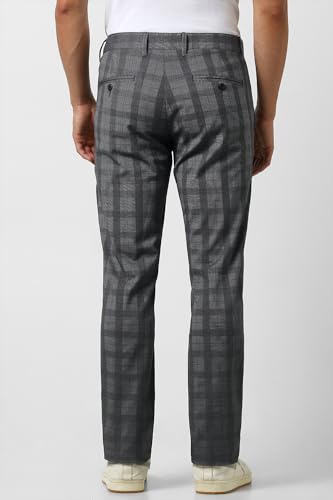 Van Heusen Men Grey Check Trousers