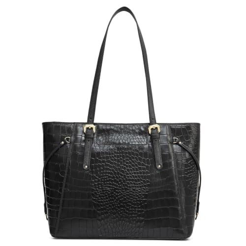 Da Milano Leather Shoulder Bag for Women - Black (LB-02590)