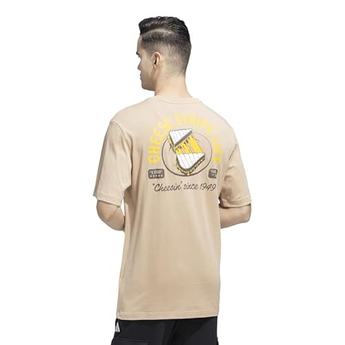 adidas Men M Cheese T Casual T-Shirts, Brown, Medium