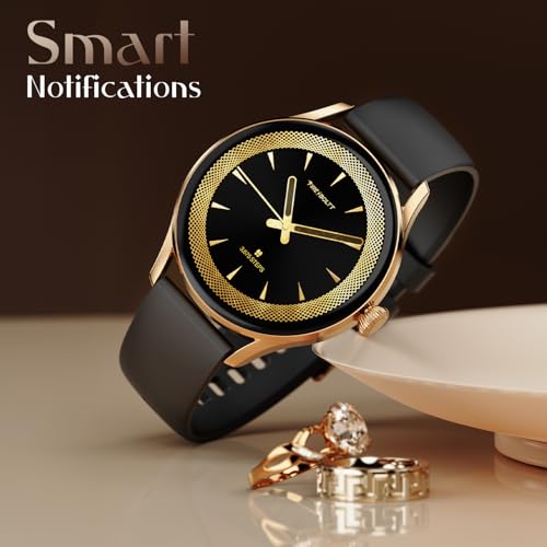 Fire-Boltt Glitz Women Smart Watch with 1.19” AMOLED Display, Bluetooth Calling, Rotating Crown, Always On Display, 1000 Nits Brightness, IP68 Waterproof Midnight Black