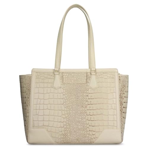 Da Milano Leather Tote Bag for Women - White (02020OL)