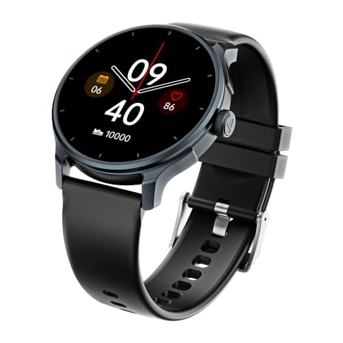 boAt Lunar Connect 2 with 1.28" (3.25 cm) HD Display, Metallic Design, HR, SpO2 & Sleep Tracking, Bluetooth Calling, Emergency SOS, Smart Watch for Men & Women (Active Black)