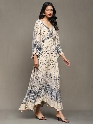 Ritu Kumar Beige Printed Dress