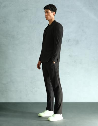 Arrow MenTailored fit Polyester Heathered Notch Lapel Collar Suit(ARADSU0003_Grey_36)