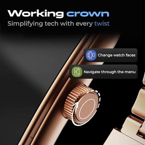 GOBOULT Trail Smartwatch 2.01" 3D Curved HD Display, BT Calling 5.3, 600 Nits Brightness, IP68, 190+ Watchfaces, 120+ Sports Modes, AI Voice Assistant, SpO2 Monitoring (Rose Gold)