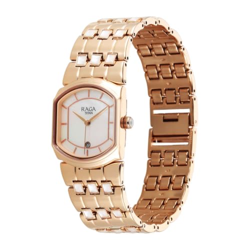 Titan Raga Women Power Pearls 2.0 Mother of Pearl Dial Watch - 2805WM01F