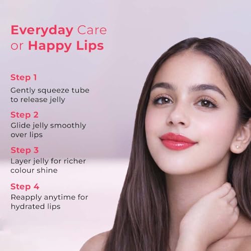 Whimsy Beauty Heart Lip Jelly Raspberry for Kids and Pre-Teens | Glossy Lip Jelly with Smooth Shiny Finish | Lightweight Non Sticky Formula | 4 to 16 Years | Organic, Natural, Chemical Free | 15 ml