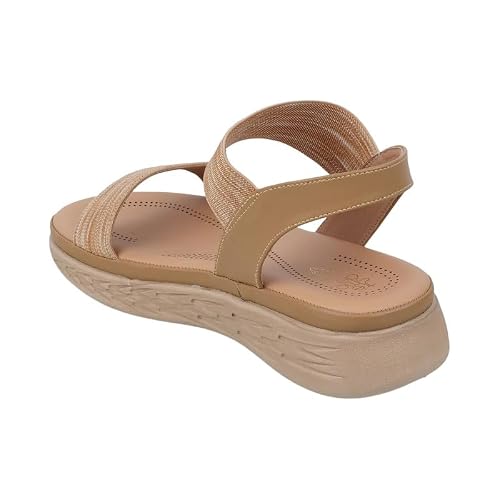 tresmode Hintle Beige Women's Casual Wedge Sandals in Size 3 UK / 36 EU