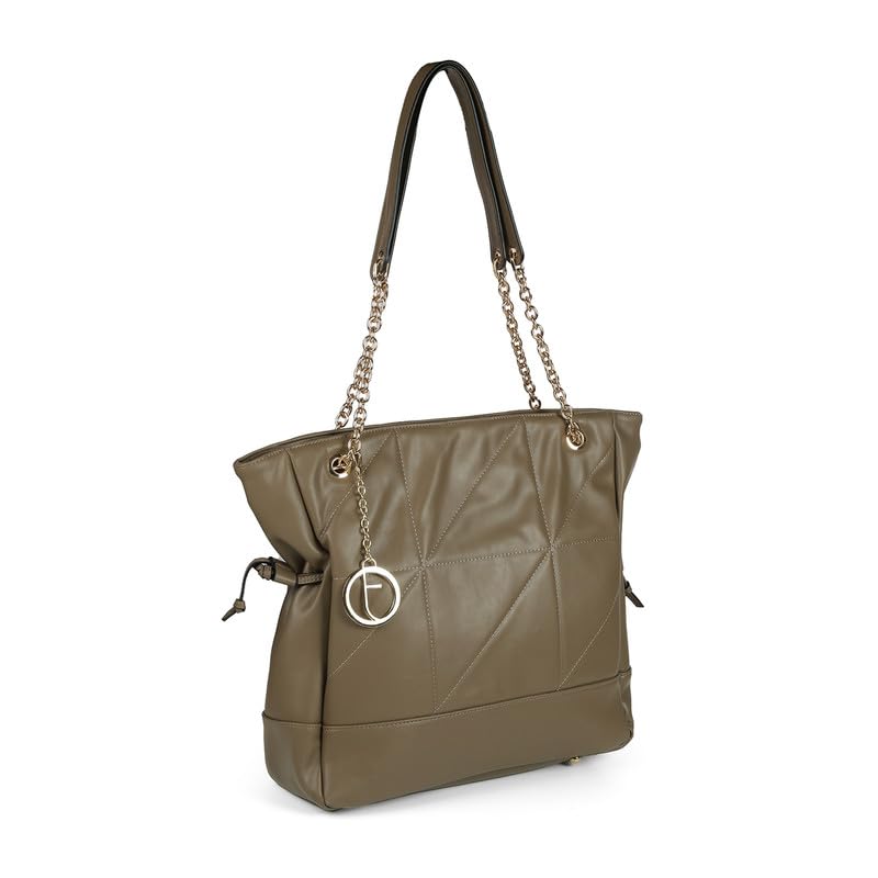tresmode SKOPJE Khaki Vegan Leather Handbag