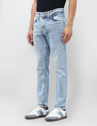 U.S. Polo Assn. Denim Co. Men's Brandon Slim Tapered Fit Blue Jeans (UDJEN1818_Blue_38)