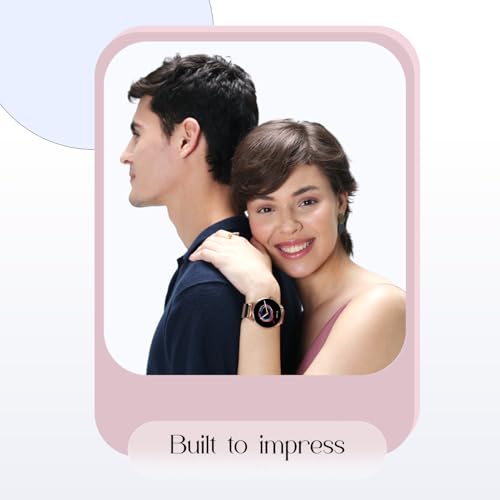 Noise Twist 2 Smart Watch with 1.43” AMOLED Screen, AI Search & Voice Assistant, Bluetooth Calling, Stainless Steel Back, 7-Day Battery, 100+ Watch Faces, Health Suite, IP68 (Gold Link)