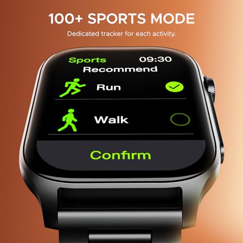 boAt Ultima Ember smartwatch with 1.96” AMOLED Display, AOD, Personalized Fitness Nudges, Functional Crown,100+ Sports Modes, Create Your Own Watchface, smartwatch for man and Woman (Steel Black)