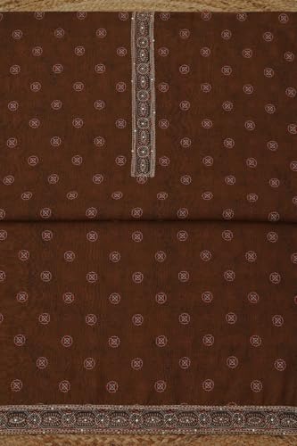 Soch Womens Mustard Chanderi Ethnic Motifs Dress Material With Sequins
